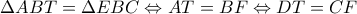 \Delta ABT=\Delta EBC\Leftrightarrow AT=BF\Leftrightarrow DT=CF