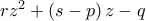 \allowbreak rz^{2}+\left( s-p\right) z-q