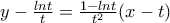 y-\frac{lnt}{t}=\frac{1-lnt}{t^{2}}(x-t)
