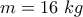 m=16~kg