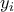 \displaystyle{\,{y_i}\,\,}