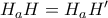 {{H}_{a}}H={{H}_{a}}{H}'