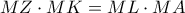 MZ \cdot MK=ML \cdot MA