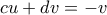 cu+dv=-v