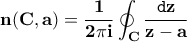 \displaystyle{\bf n(C,a)=\frac{1}{2\pi i}\oint_{C}\frac{\texttt{d}z}{z-a}}