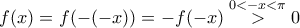 f(x)=f(-(-x))=-f(-x)\stackrel{0<-x<\pi}{>}0