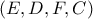 \left( {E,D,F,C} \right)