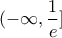\displaystyle (-\infty ,\frac{1}{e}]