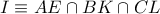 I\equiv AE\cap BK\cap CL
