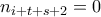 n_{i+t+s+2} = 0 n_{i+t+s+2} = 0