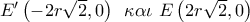 E'\left( { - 2r\sqrt 2 ,0} \right)\,\,\,\kappa \alpha \iota \,\,E\left( {2r\sqrt 2 ,0} \right)