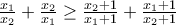 \frac{x_1}{x_2}+\frac{x_2}{x_1}\geq \frac{x_2+1}{x_1+1}+\frac{x_1+1}{x_2+1}
