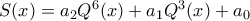 S(x)=a_{2}Q^{6}(x)+a_{1}Q^{3}(x)+a_{0} S(x)=a_{2}Q^{6}(x)+a_{1}Q^{3}(x)+a_{0}