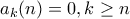 a_k(n)=0,k\geq n