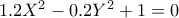 1.2X^{2}-0.2Y^{2}+1=0
