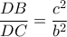 \dfrac{DB}{DC}=\dfrac{c^2}{b^2}
