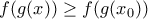 f(g(x))\geq f(g(x_{0}))