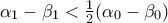 \alpha_{1}-\beta_{1}<\frac{1}{2}(\alpha_{0}-\beta_{0})}