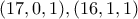 (17,0,1),(16,1,1)