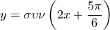 \displaystyle  
y = \sigma \upsilon \nu \left( {2x + \frac{{5\pi }}{6}} \right)