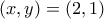 (x,y)=(2,1) }