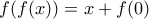 f(f(x))=x+f(0)