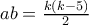 ab=\frac{k(k-5)}{2}