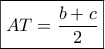 \boxed{AT=\frac{b+c}{2}}