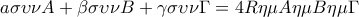a \sigma \upsilon \nu A+\beta \sigma \upsilon\nu B +\gamma \sigma \upsilon\nu \Gamma = 4R\eta\mu A\eta\mu B\eta\mu \Gamma a \sigma \upsilon \nu A+\beta \sigma \upsilon\nu B +\gamma \sigma \upsilon\nu \Gamma = 4R\eta\mu A\eta\mu B\eta\mu \Gamma
