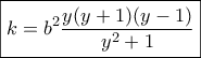 \boxed{k = {b^2}\frac{{y(y + 1)(y - 1)}}{{{y^2} + 1}}}