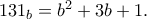 131_b=b^2+3b+1.