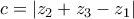 c=|z_2+z_3-z_1|