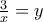 \frac{3}{x}=y