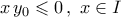 x\,y_0\leqslant 0\,,\; x\in I