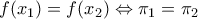 f(x_1)=f(x_2)\Leftrightarrow \pi_1=\pi_2