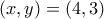 (x,y)=(4,3)