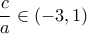 \displaystyle{\frac{c}{a} \in \left( { - 3,1} \right)}