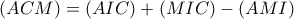 
(ACM)=  (AIC)+(MIC)-(AMI)