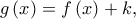 \,\,g\left( x \right) = f\left( x \right) + k,