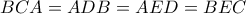 BCA=ADB=AED=BEC
