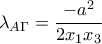 \displaystyle{\lambda _{A\Gamma}=\frac{-a^2}{2x_1x_3}}