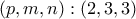 (p,m,n):(2,3,3) (p,m,n):(2,3,3)