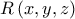 \displaystyle{R\left( {x,y,z} \right)}