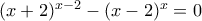 (x+2)^{x-2}-(x-2)^x=0 (x+2)^{x-2}-(x-2)^x=0