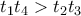 t_{1}t_{4} > t_{2}t_{3}
