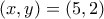 (x, y)=(5, 2) (x, y)=(5, 2)