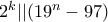 2^k || (19^n - 97)
