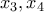\displaystyle x_{3}, x_{4}