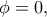 \phi=0,