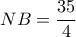 NB=\dfrac{35}{4}